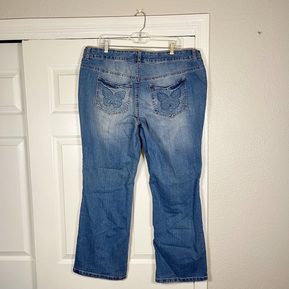 JMS Just My Size Jeans Womens 20W Butterfly Stretch Classic High Rise Plus Y2K - Picture 1 of 16